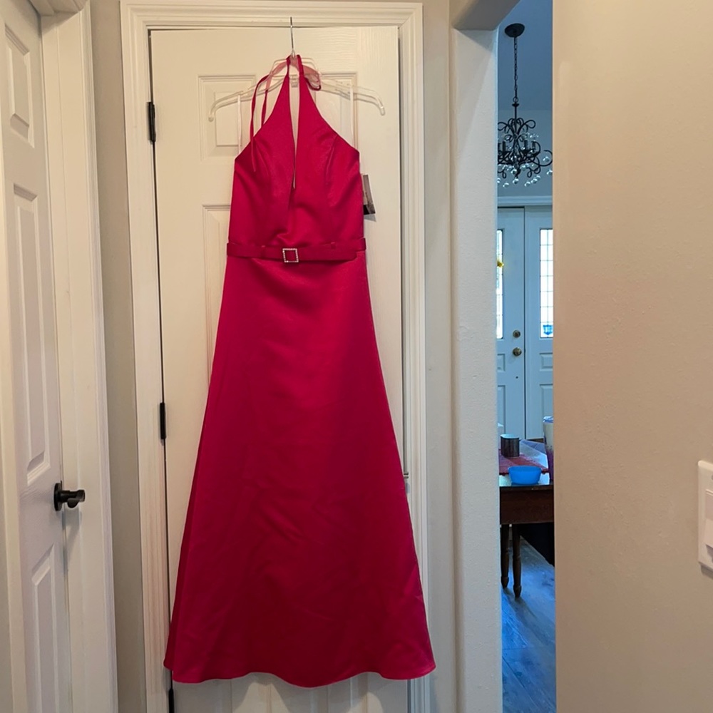 Bright pink prom dress